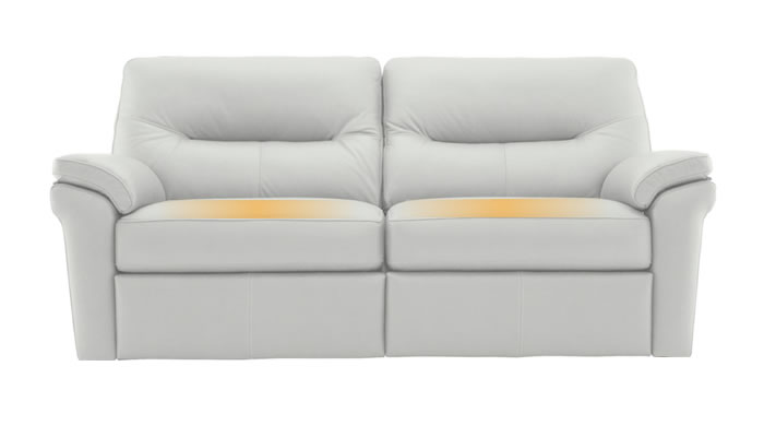 G Plan Seattle Leather 3 Seater Sofa Capri Chalk